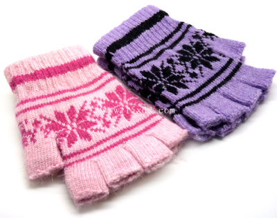 秋冬季女款学生保暖手套 羊绒男女士通用半指手套（21号）	