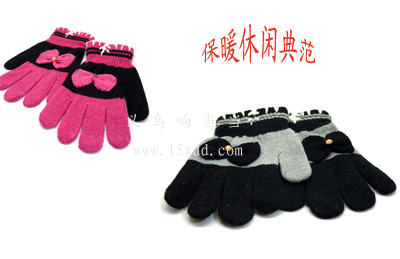 保暖五指手套 可爱蝴蝶结办公骑行开车便携手套（14号