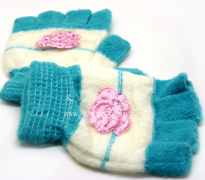 冬季保暖新款通用露半指毛绒短款手套办公写字手套（58号）