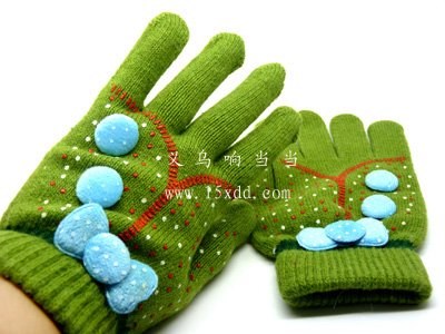 时尚女士秋冬季防寒保暖手套 韩版毛线编制五指手套（31号）