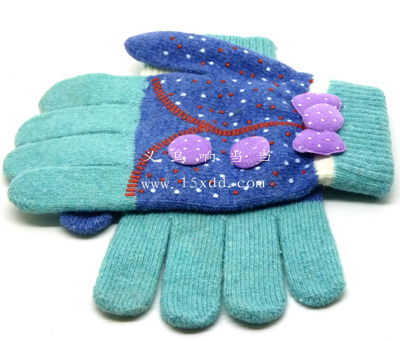 时尚女士秋冬季防寒保暖手套 韩版毛线编制五指手套（31号）