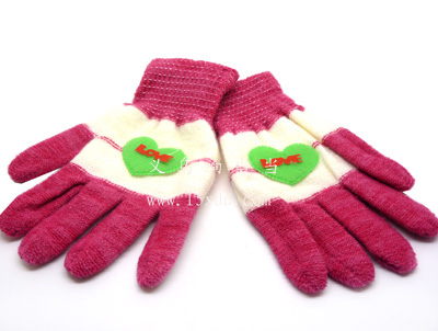 秋冬季新款女式可爱超萌个性手套 毛绒编制五指手套（32号