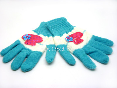 新款女式可爱超萌个性手套 毛绒编制五指手套（32号）