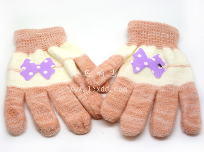 新款女式可爱超萌个性手套 毛绒编制五指手套（32号）