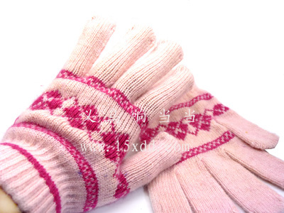 秋冬季保暖毛线编制手套 男女士情侣款式骑车毛线针织手套（13号）	