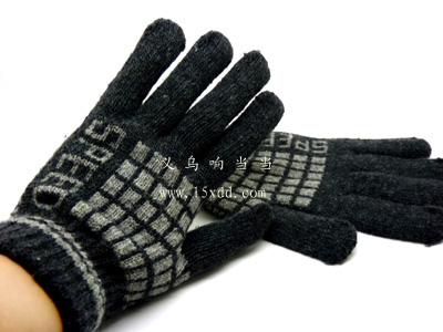 男士时尚休闲五指分指手套 毛线加绒手套 1-14	