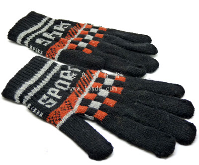 男士时尚休闲五指分指手套 毛线加绒手套 1-14	