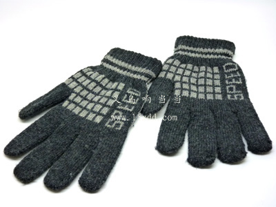 男士时尚休闲五指分指手套 毛线加绒手套 1-14	