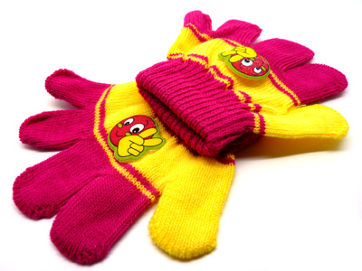 儿童圣诞手套纯棉多色保暖时尚休闲手套（36）