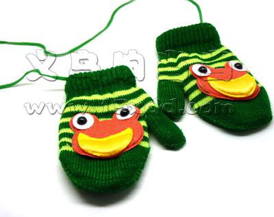 韩版儿童手套 冬季保暖手套 连线小孩手套 儿童可爱挂脖手套（48号）