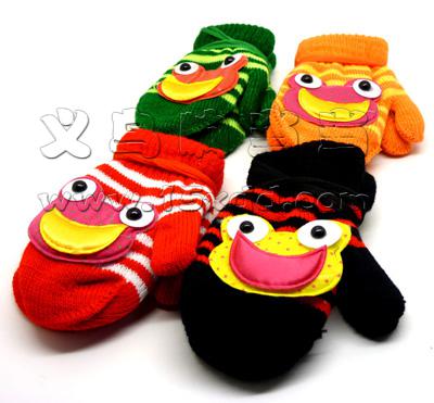 韩版儿童手套 冬季保暖手套 连线小孩手套 儿童可爱挂脖手套（48号）