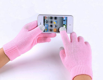 韩版情侣 触控手套 羊毛绒触屏手套 男女款触摸屏手套（26号）