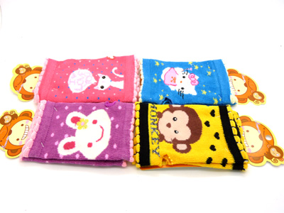 韩国时尚图案针织提花保暖半指手套 办公电脑手套（3号）