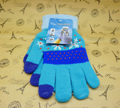 韩版时尚冬季手套 男女秋冬保暖 针织手套 -触摸屏手套8号	