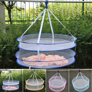 新款 双层优质折叠晒衣篮/家居必备晒衣