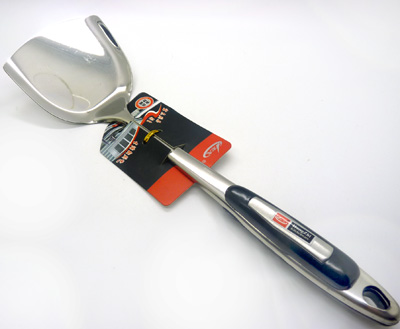 不锈钢砂光夹柄平煎铲 不锈钢锅铲 平果铲厨具砂光锅铲