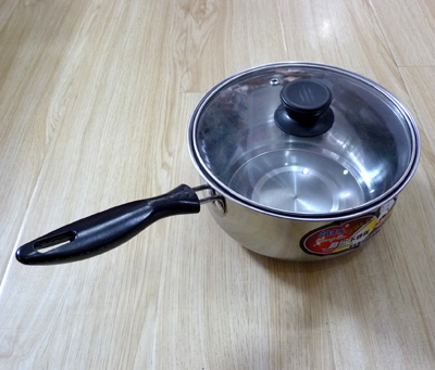 不锈钢复底单柄泡面煮面宝宝煮奶 热奶锅电磁炉通用 -18cm彩盒单柄奶锅	