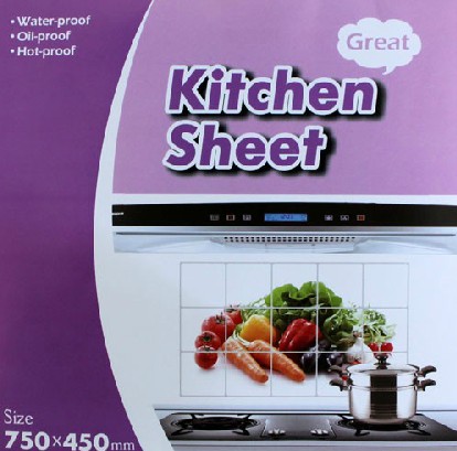 创意厨房防油贴纸铝箔透明油污耐高温墙贴纸铝箔防油贴纸墙贴