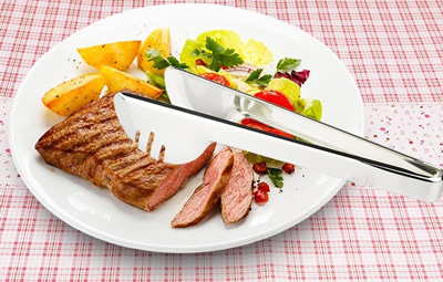 高级不锈钢多用途食品夹-半圆头款	