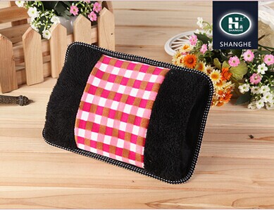 新款双插充电毛绒热水袋/彩色格子