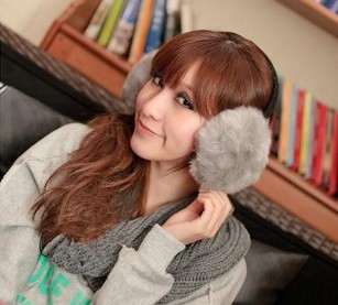 仿狐狸毛耳捂 耳暖保暖护耳 毛绒耳包冬女	