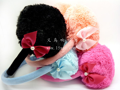 秋冬季毛绒蝴蝶结耳包 保暖耳罩耳捂 时尚可爱耳套耳暖	