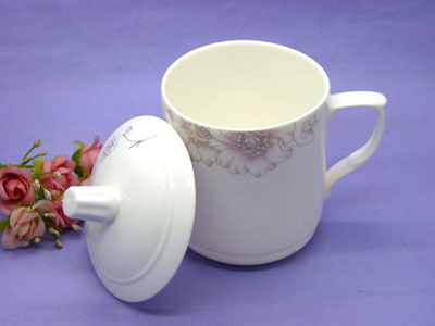  纯白骨瓷杯 办公杯会议杯 珍珠瓷杯 随手杯清仓-金丝芙蓉	
