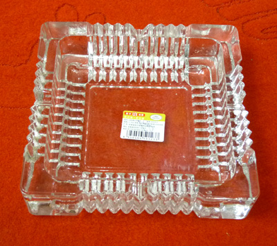 精致工艺摆件创意礼品高档办公室家居摆设 大方玻璃烟缸 1015-2	