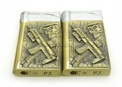 个性超薄创意充气直冲防风打火机 -反恐火机（702）7号