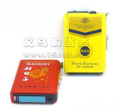 自动弹烟 金属香菸烟盒 10支装烟盒 打火机超薄防风 -打火机烟盒8号