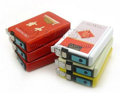 自动弹烟 金属香菸烟盒 10支装烟盒 打火机超薄防风 -打火机烟盒8号