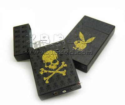 充气防风打火机 金属响铜花花公子火机 -超赞火机（AD-813)16号