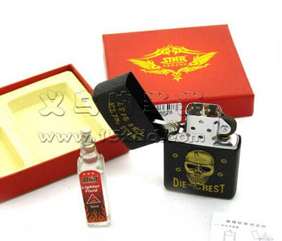 个性骷髅zp防风打火机 -时尚磨砂zp火机盒装（H12-1635)17号