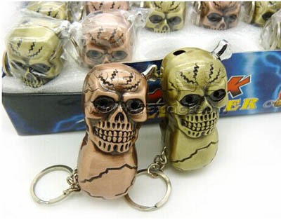 金属打火机 个性骷髅环保点烟器 -整人电人打火机（星博鬼头）26号	