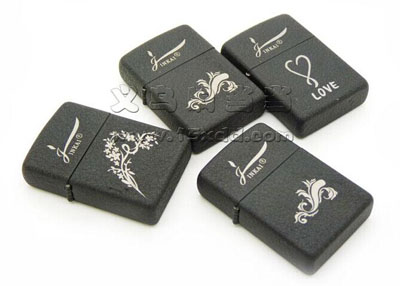 ZIPPO打火机黑色磨砂经典花纹 （BJ-601)31号