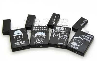 幽默个性文字 转轮火石明火 -清脆响铜火机（AD-812)37号