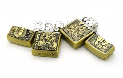 五面凸刻加工 佛智悲行愿 -防风zp响铜火机（D02）38号	