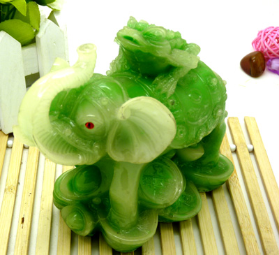 石雕玉象摆件 镇宅摆件 吉祥礼物 家居装饰品石雕工艺品/玉象