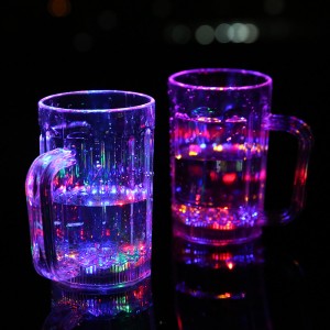 七彩发光感应水杯酒吧专用发光杯-直身啤酒杯	