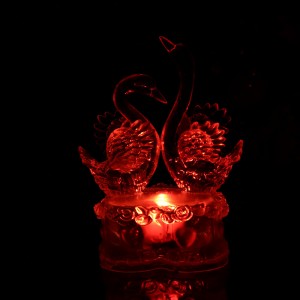 七彩发光小夜灯LED闪光灯-两只情侣天鹅