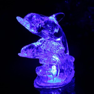 七彩发光小夜灯LED闪光灯-两只海豚	