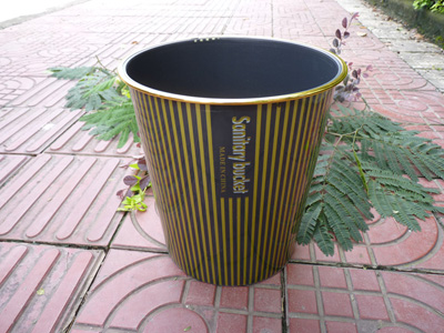 时尚创意格纹垃圾桶 居家办公纸篓 -003黑色垃圾桶