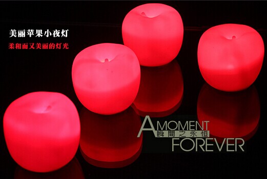 红光苹果小夜灯-红色	