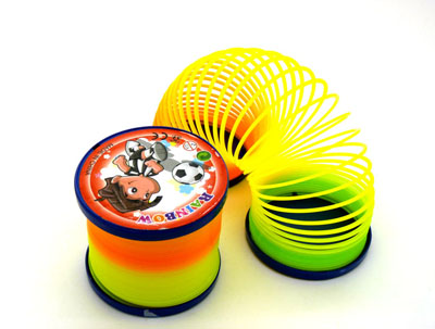 彩圈塑料弹簧圈怀旧玩具 拉环魔力彩虹圈 -NO.C-129	