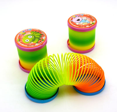 塑料弹簧圈怀旧玩具 小玩具拉环魔力圈 -彩虹圈139（彩圈139）