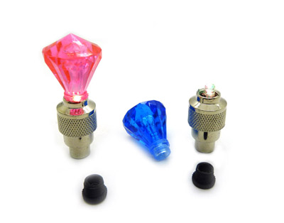 旋转开关七彩骷髅钻石自行车气嘴灯 山地气门灯死飞配件风火轮 -七彩风火轮	