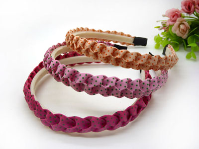 韩国进口正品发箍麻花编织拉花布质彩带发卡发饰压发卡	