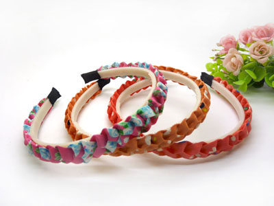 韩国进口正品发箍麻花编织拉花布质彩带发卡发饰压发卡	