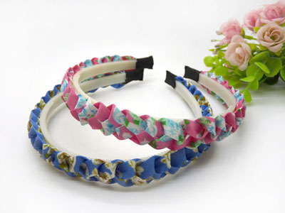 韩国进口正品发箍麻花编织拉花布质彩带发卡发饰压发卡	