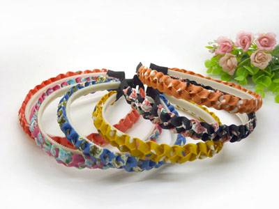 韩国进口正品发箍麻花编织拉花布质彩带发卡发饰压发卡	